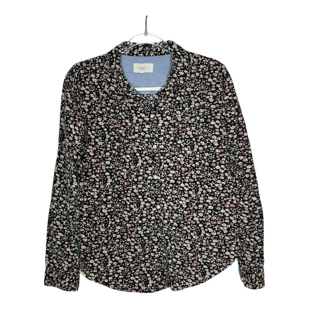 Birds‎ Of Paradis Corduroy Shirt Womens Medium Ditsy Floral Cottagecore Buttons